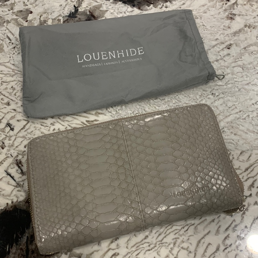 Grey Snakeskin Patterned Clutch